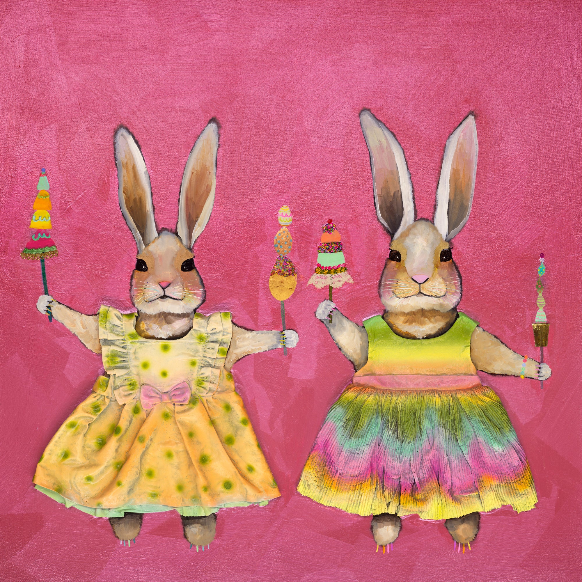 Summer Bunny Treats - Canvas Giclée Print