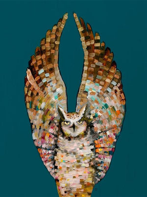 Owl Ballet Dark - Canvas Giclée Print