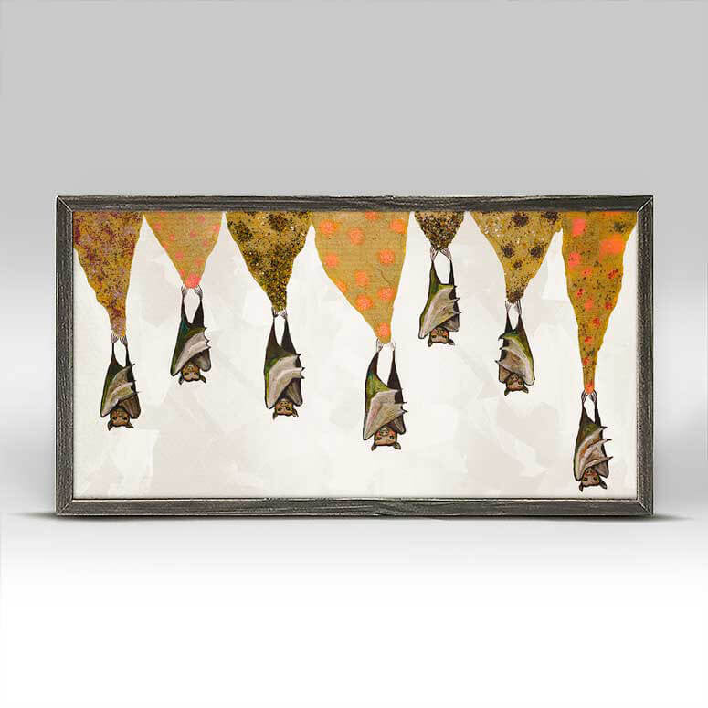 Bats on Sparkly Stalactites - Cream Mini Print 10"x5"