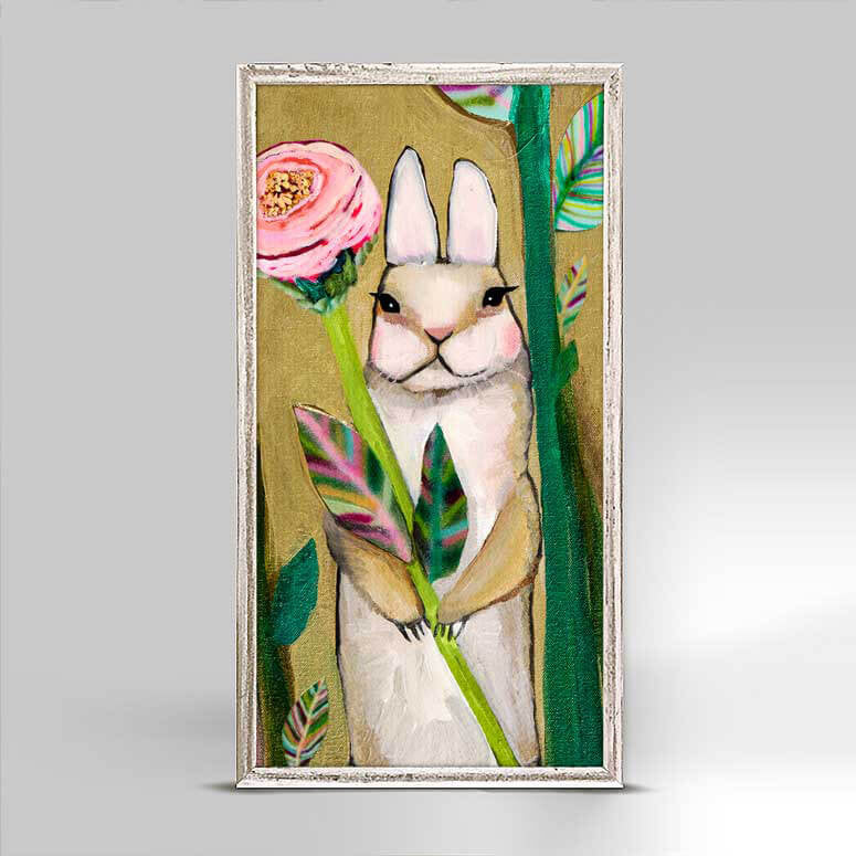 Carrot Cake Bunny Holding Flower Mini Print 5"x10"