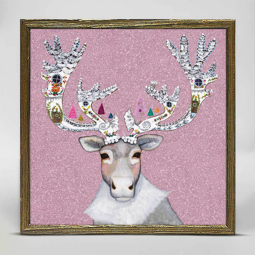 Holiday - Caribou Cookied Embellished Mini Print 6"x6"
