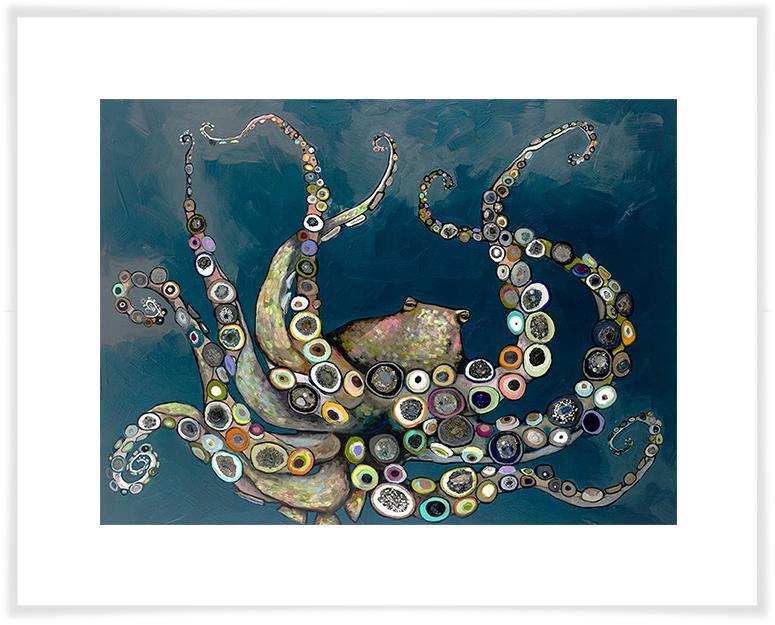 Octopus in the Deep Blue Sea - Paper Giclée Print