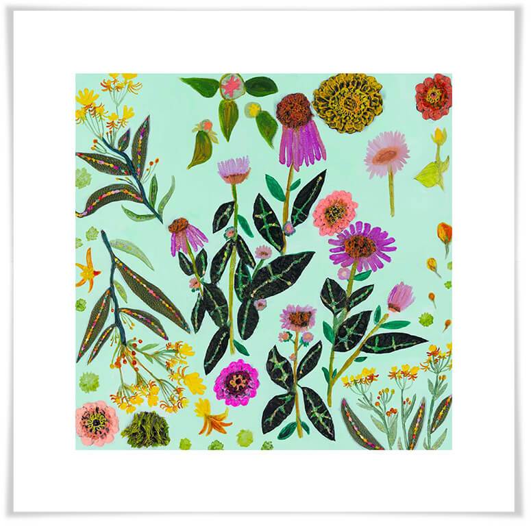 Wildflowers - Milkweed & Coneflowers - Paper Giclée Print