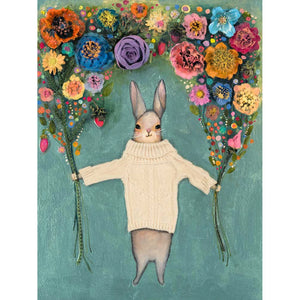 Bunny Bouquet - Canvas Giclée Print
