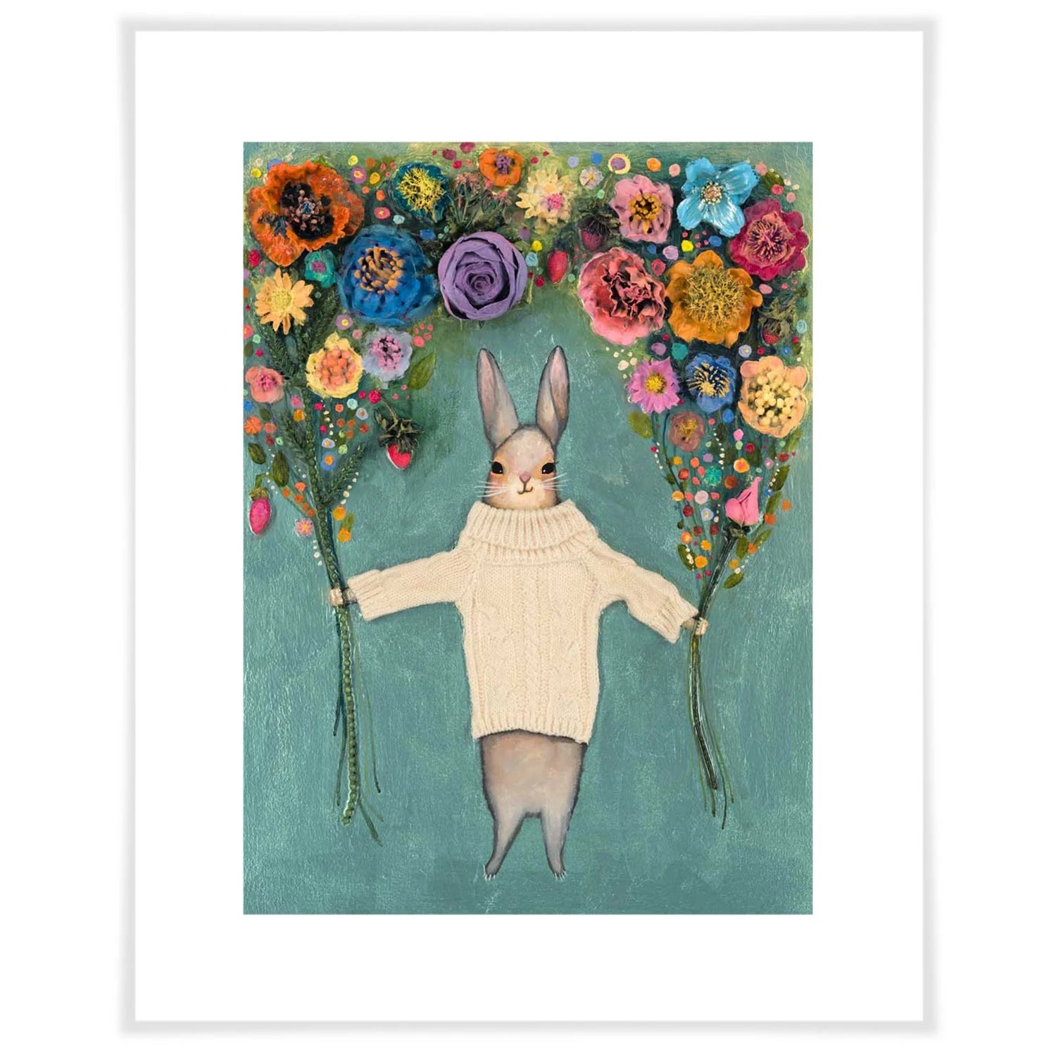 Bunny Bouquet - Paper Giclée Print