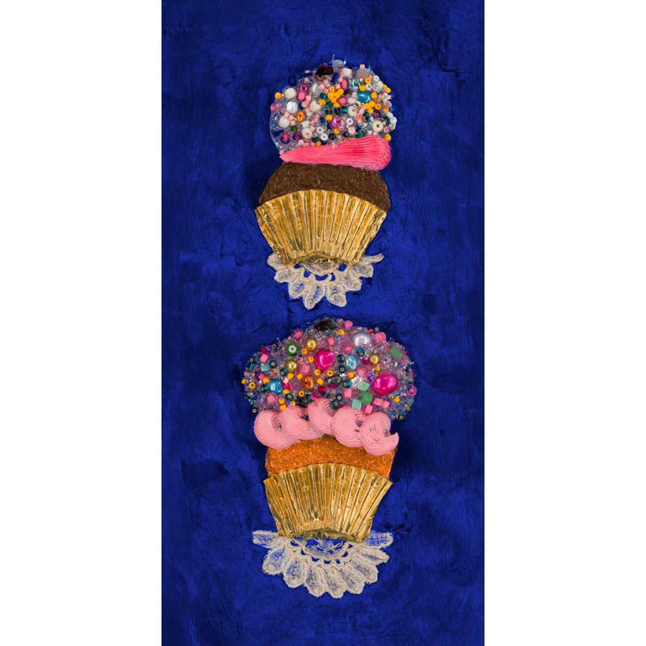 Cupcake Stack Blue- Canvas Giclée Print