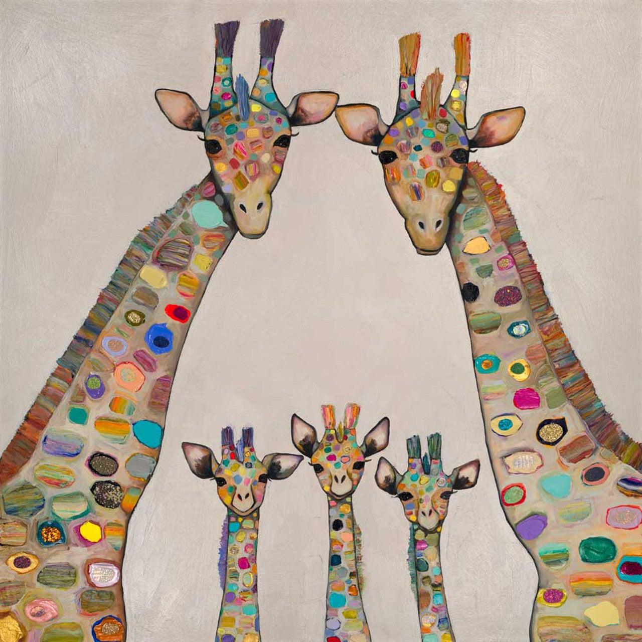 Family Of Giraffes - Canvas Giclée Print