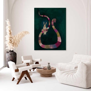 Pink Snake - Canvas Giclée Print