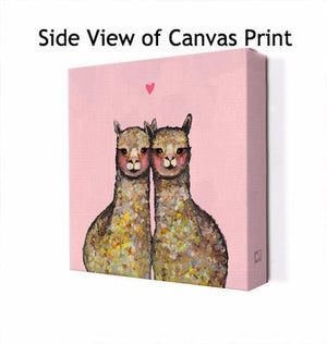 Alpaca Love in Pink - Canvas Giclée Print
