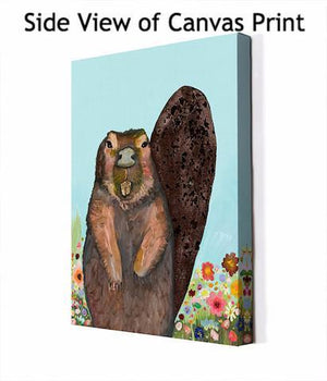 Beaver With Gold Teeth - Canvas Giclée Print