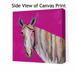 Horse On Pink - Canvas Giclée Print