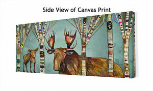 Moose Birch Tree Forest - Canvas Giclée Print