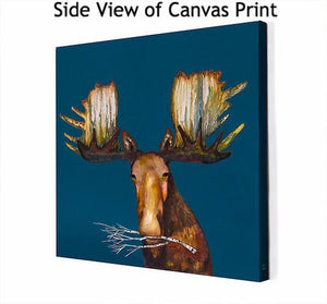 Moose With Branch - Canvas Giclée Print