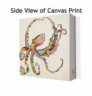 Octopus on Cream - Canvas Giclée Print