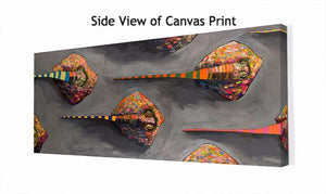 Stingrays in Racing Stripes - Canvas Giclée Print