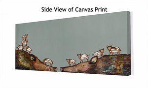 Wild Boar Baby Pile - Canvas Giclée Print
