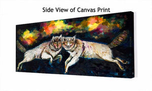 Wolves Jumping - Canvas Giclée Print
