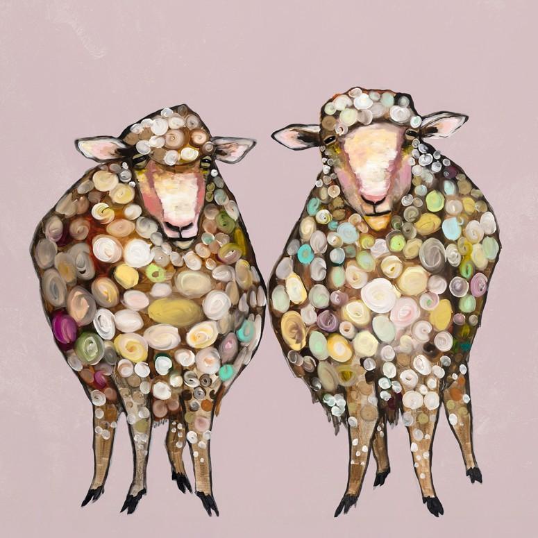 2 Woolly Sheep - Canvas Giclée Print