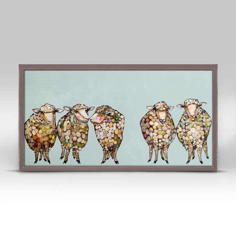 5 Woolly Sheep Mini Print 10"x5"