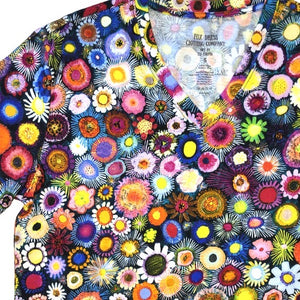 Flower Couture V-Neck Cotton Shirt