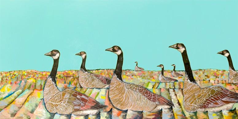 Golden Geese - Canvas Giclée Print