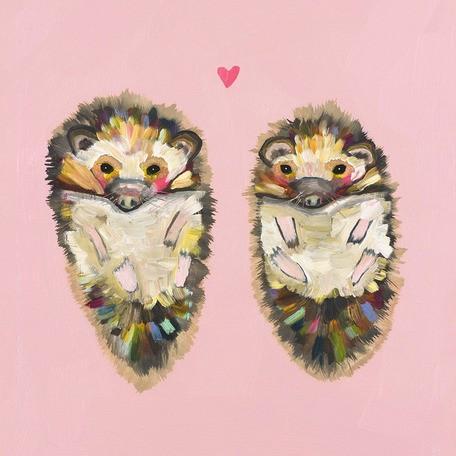 Hedgehog Love - Canvas Giclée Print