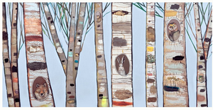 Ice Blue Birch Trees  - Canvas Giclée Print