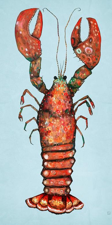 Lobster on Blue - Canvas Giclée Print