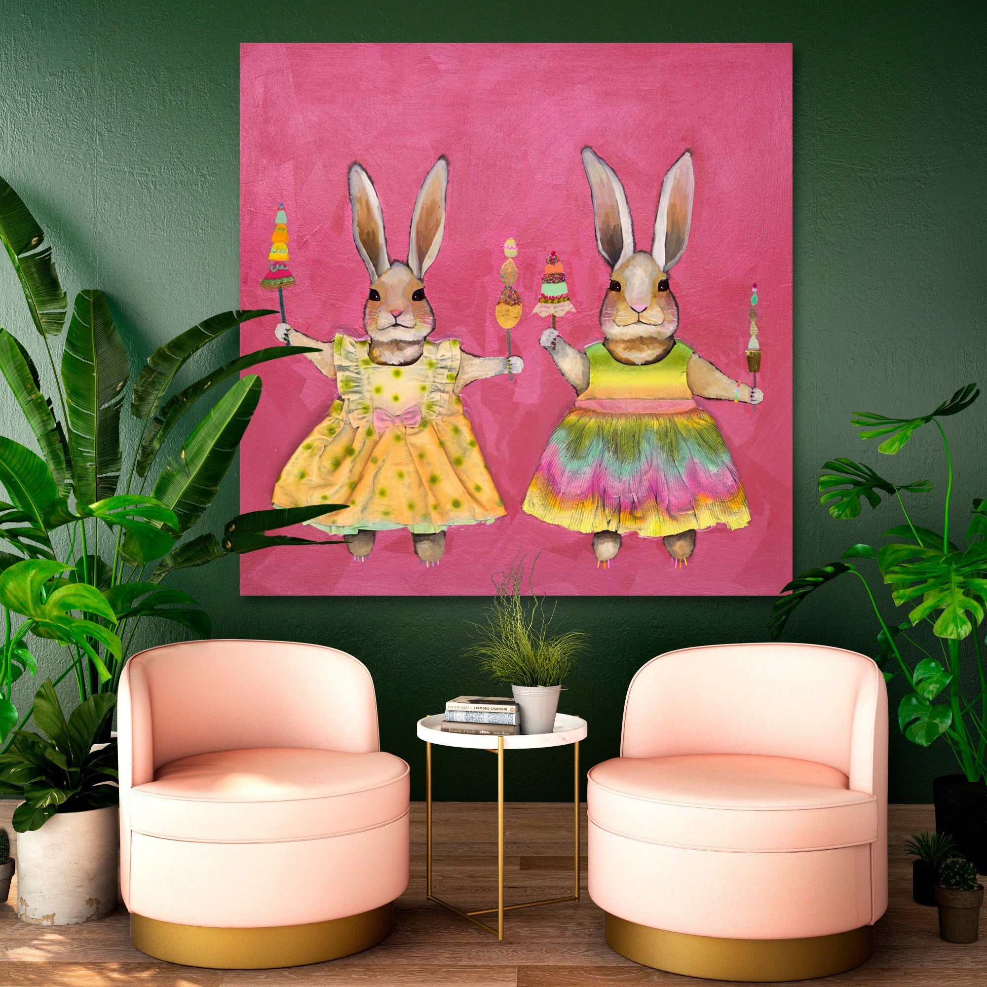 Summer Bunny Treats - Canvas Giclée Print