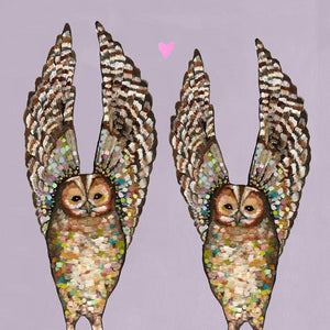 Owl Love Lavender - Canvas Giclée Print