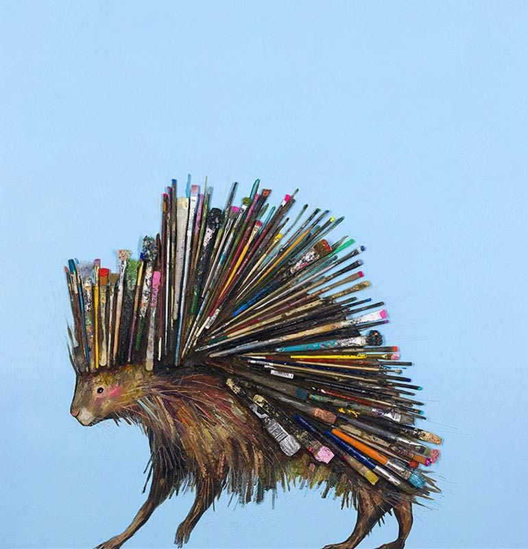 Paintbrush Porcupine - Canvas Giclée Print