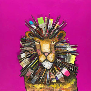 Paintbrush Lion - Canvas Giclée Print