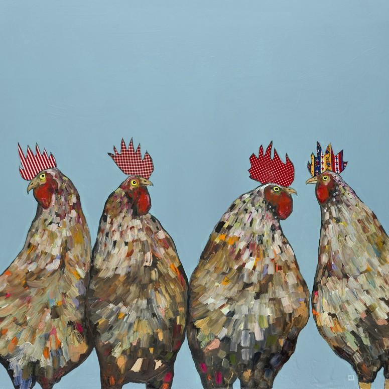 Roosters - Canvas Giclée Print