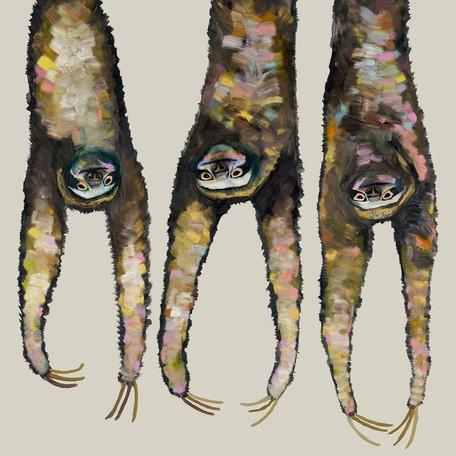 Sloths Hanging Out - Canvas Giclée Print