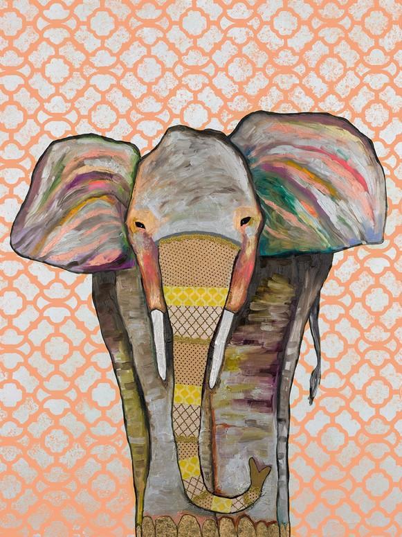Trendy Trunk on Patterned Coral - Canvas Giclée Print AS SEEN ON SUPERGIRL