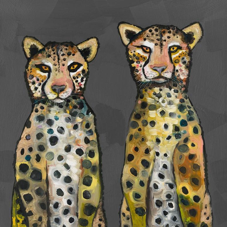 Two Wild Cheetahs - Canvas Giclée Print