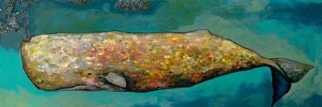 Whale in Seafoam - Canvas Giclée Print