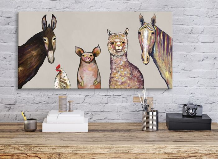 Alpaca and Pals Neutral - Canvas Giclée Print