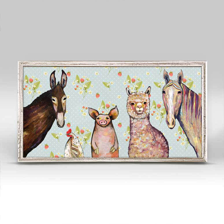 Alpaca and Pals - Strawberry Patch Mini Print 10"x5"