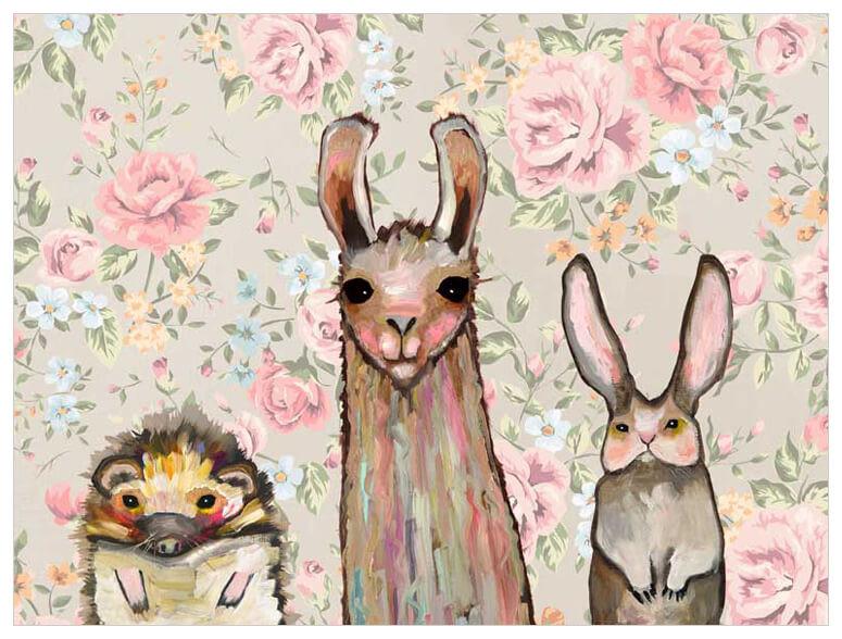 Baby Llama and Friends - Canvas Giclée Print