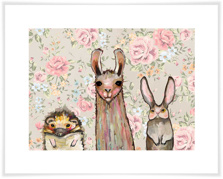 Baby Llama and Friends - Paper Giclée Print
