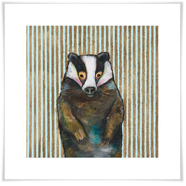 Badger In Stripes - Paper Giclée Print