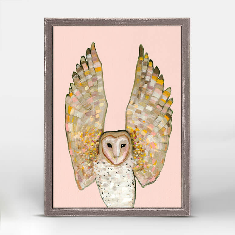 Barn Owl on Coral Mini Print 5"x7"