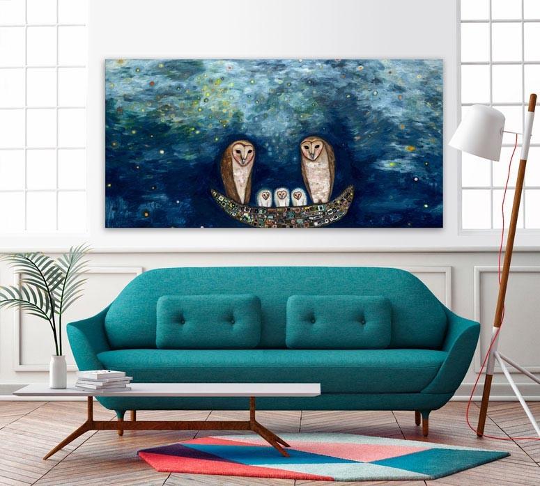 Barn Owl Treasure Nest - Canvas Giclée Print