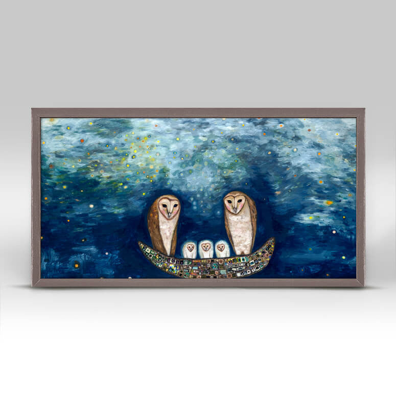 Barn Owl Treasure Nest Mini Print 10"x5"