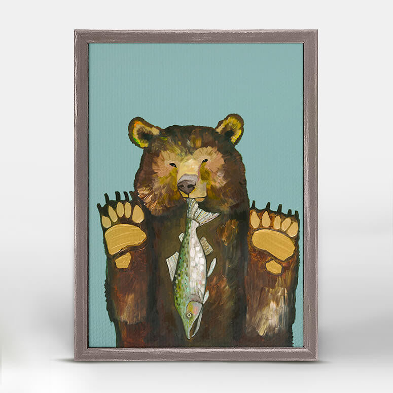 Bear with Salmon Mini Print 5"x7"
