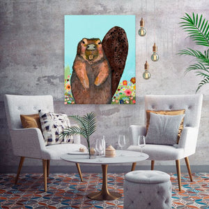 Beaver With Gold Teeth - Canvas Giclée Print