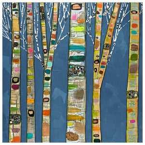 Birch Trees on Cobalt - Canvas Giclée Print