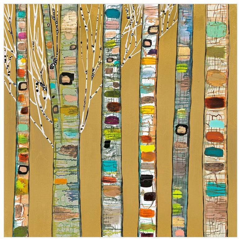 Birch Trees on Gold - Canvas Giclée Print