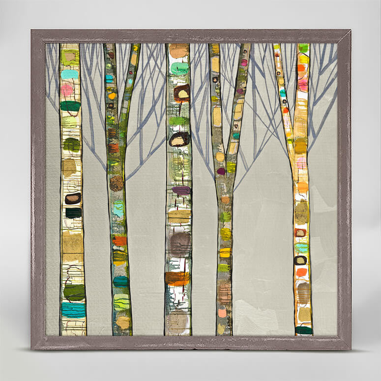 Birch Trees on Silver Mini Print 6"x6"